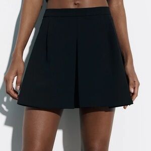 Zara Pleated Split Skirt (Black)